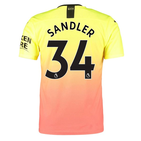 Camiseta Manchester City NO.34 Sandler 3ª Kit 2019 2020 Naranja